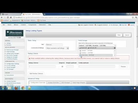Building a City Guide website with JReviews - Part 6: Creating Listing Types